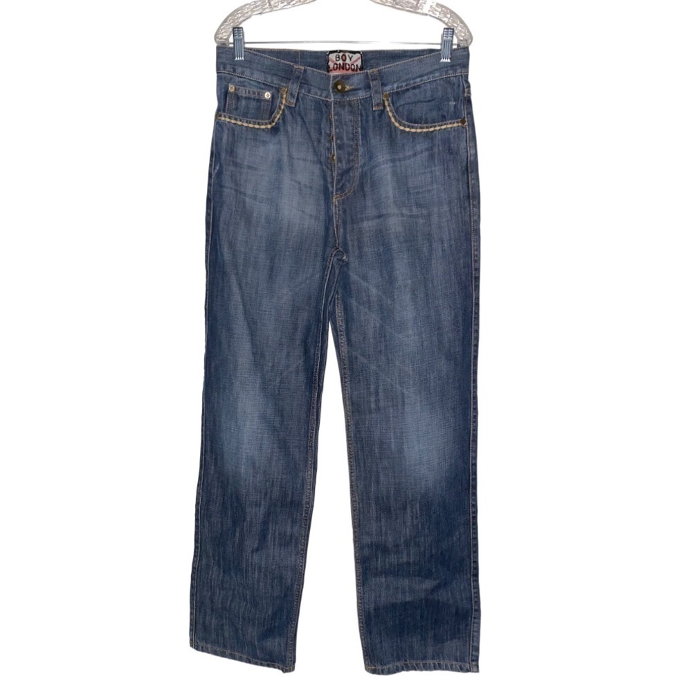 Boy London‎ Men 32X32 Button Fly Denim Straight Leg Jeans Dark Wash Casual